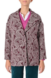 Cappotto corto in jacquard di Sheare disegno foglie