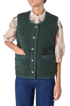 Gilet Barney con bottoni ecopelliccia di Labdip