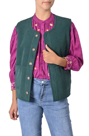 Gilet Barney con bottoni ecopelliccia di Labdip