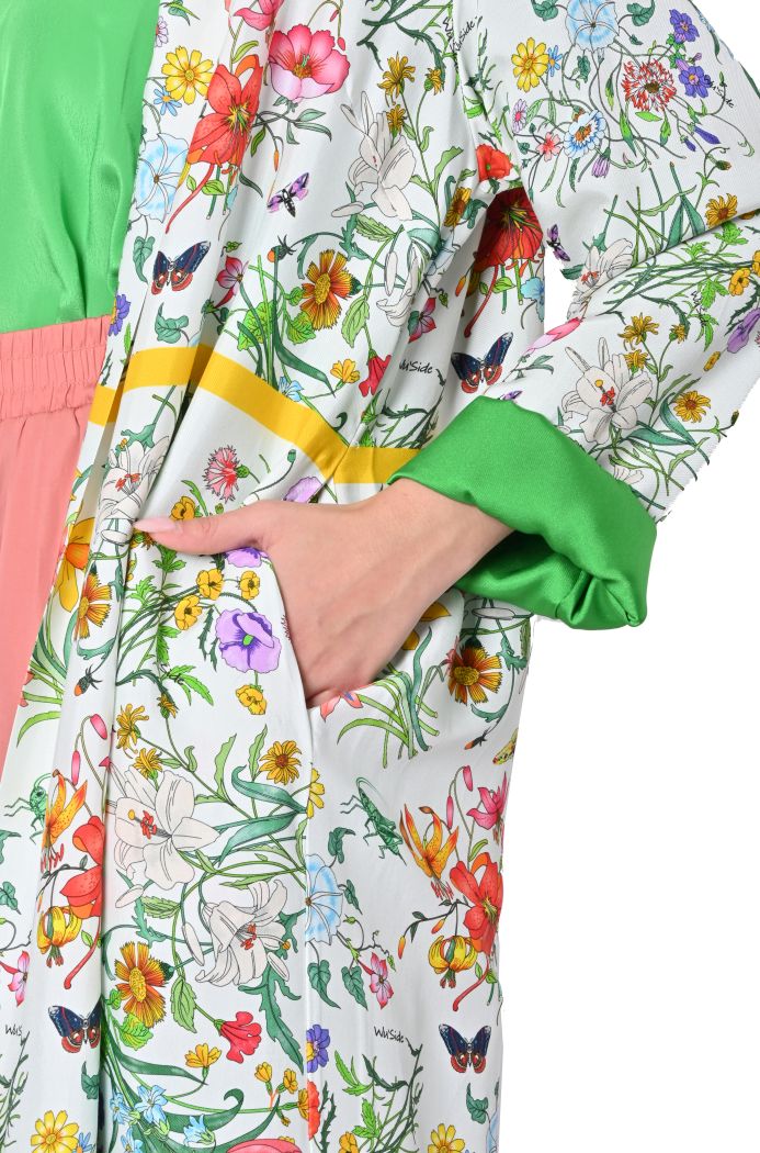 Kimono multicolor di Wu'Side stampa floreale