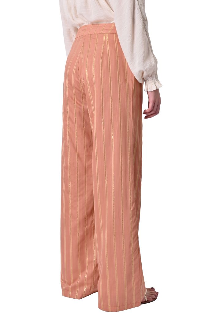 Pantalone largo Edy rigato di Sheare