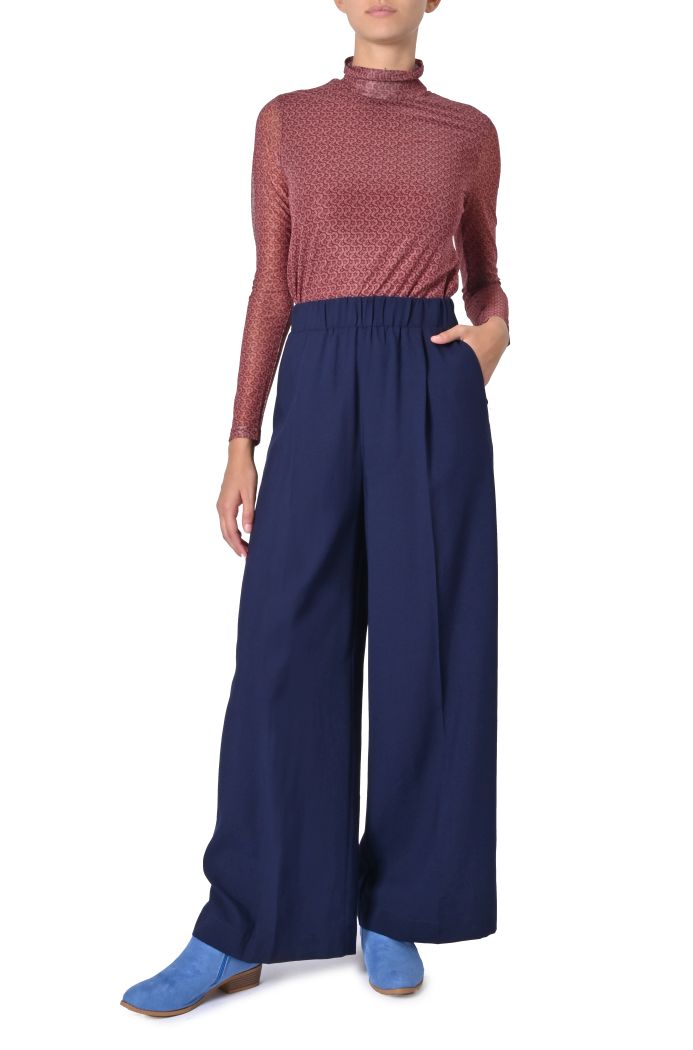 Pantalone fluido blu da donna di Grace & Mila