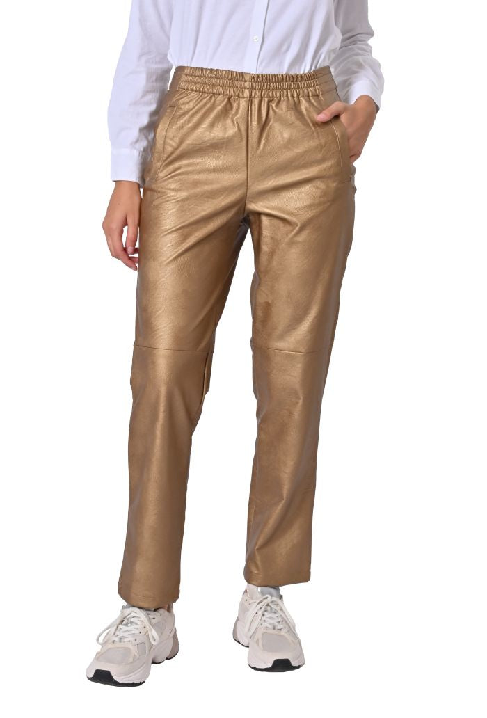 Pantalone Moritzio in ecopelle oro di Louison