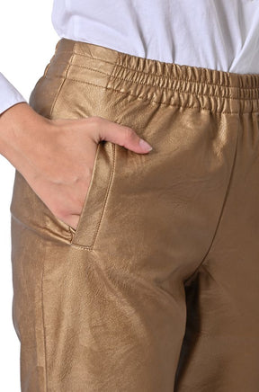 Pantalone Moritzio in ecopelle oro di Louison