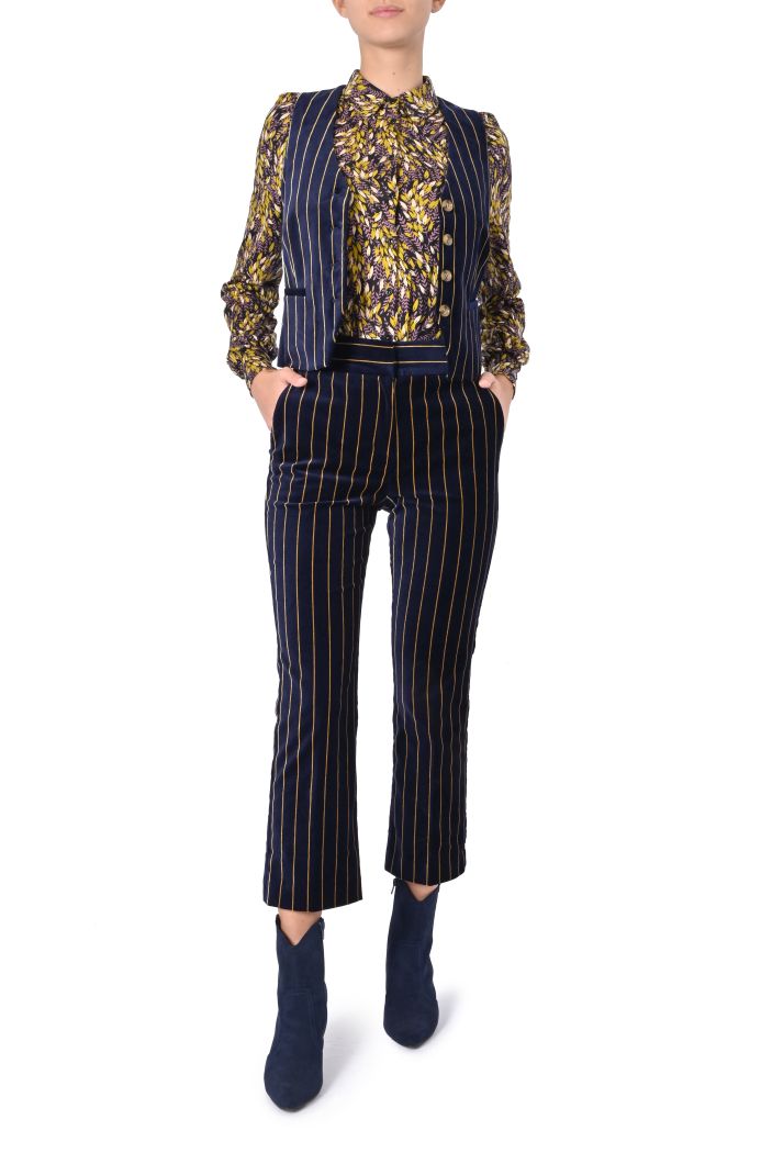 Pantalone Pinstripe gessato in velluto di King Louie