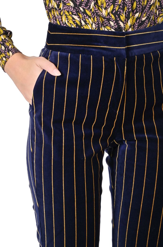 Pantalone Pinstripe gessato in velluto di King Louie