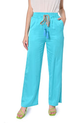 Pantalone turchese a gamba larga di Wu'Side