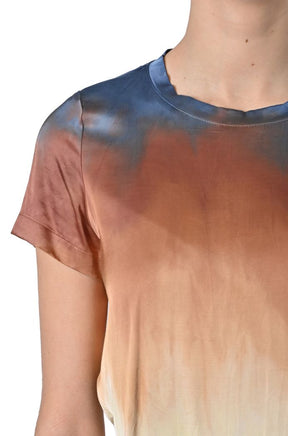 Blusa Sheare in raso di viscosa tie-dye