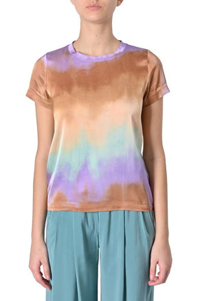 Blusa Sheare in raso di viscosa tie-dye