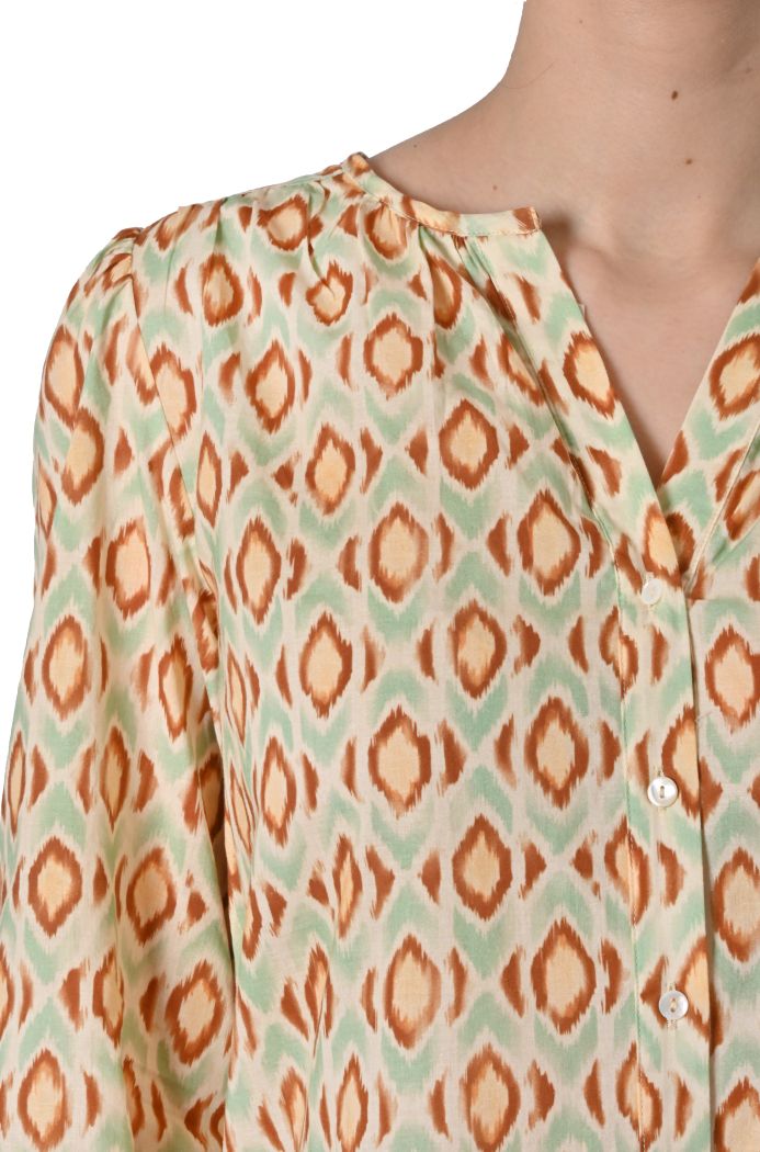 Camicia Yerse stampa geometrica da donna in cotone