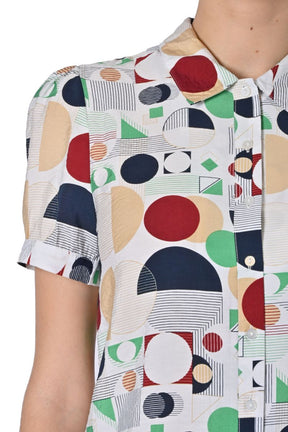 Camicia manica corta di Ichi fantasia geometrica
