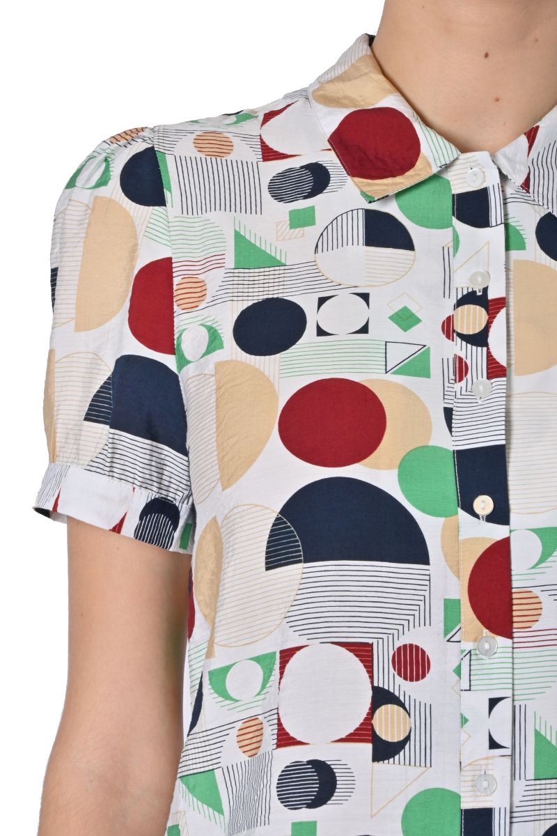 Camicia manica corta di Ichi fantasia geometrica