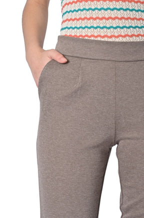 Pantalone aderente cropped di Ichi in piquè misto cotone